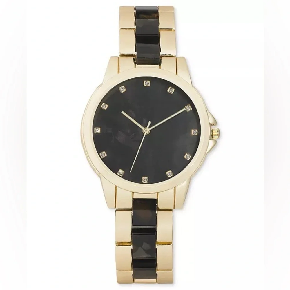 NIB Women's Marble & Gold-Tone Bracelet Watch